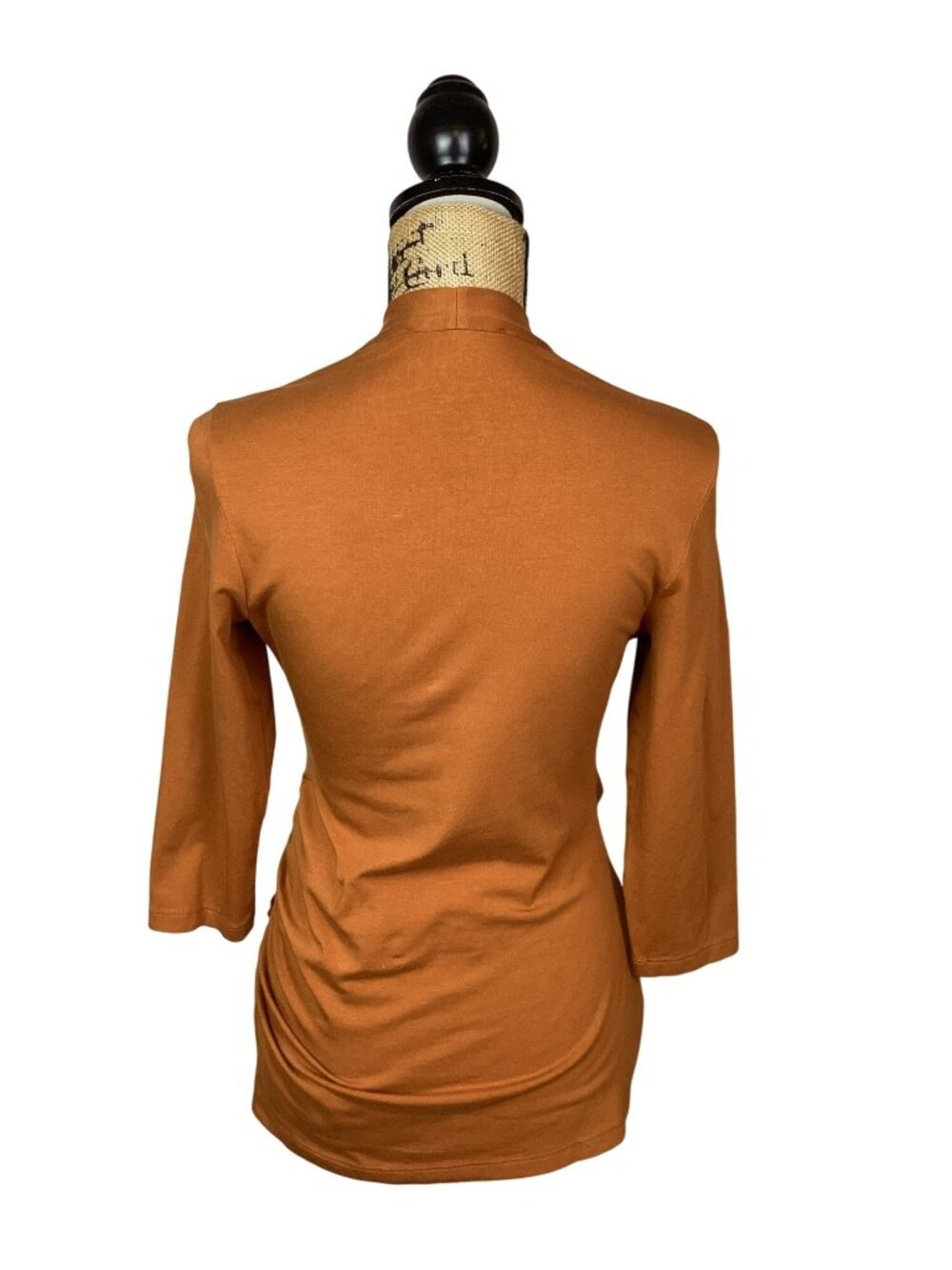 Peruvian Connection Pima Cotton Ruched Waist Top Women Medium Butterscotch - Picture 4 of 8
